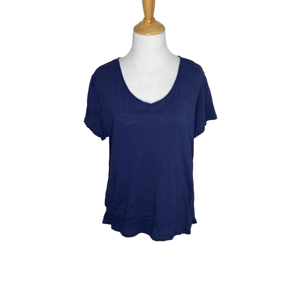 Habitat Navy Blue 100% Cotton Short Sleeve T-Shirt Top Size Small womens